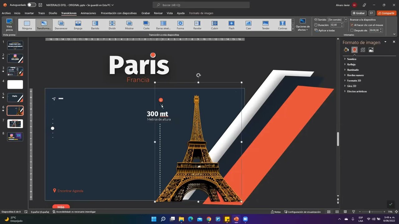 Cómo hacer una presentación profesional en powerpoint  | Torre Eiffel | Tutorial | Powerpoint