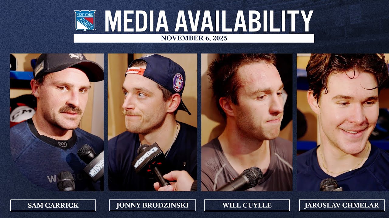 NYR Practice: S. Carrick, J. Brodzinski, W. Cuylle & J. Chmelar Media Availability | Nov. 6, 2025