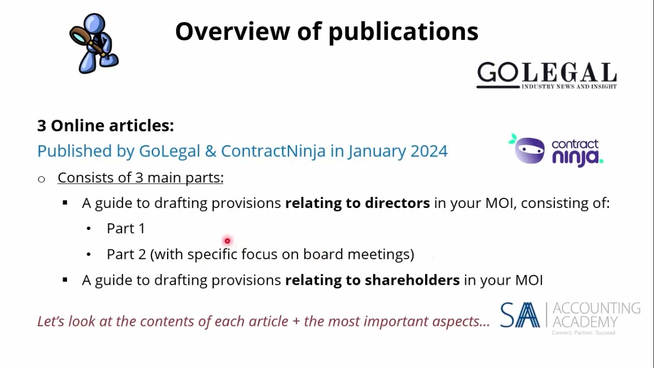 Guidance on drafting an Memorandum of Incorporation (MOI)