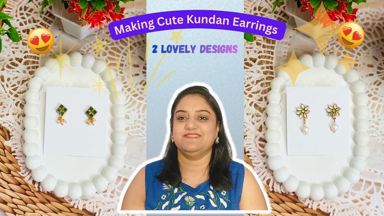 Royal Green & White Kundan Earrings Making 💚🤍 | DIY Jewellery Tutorial | Handmade Earrings