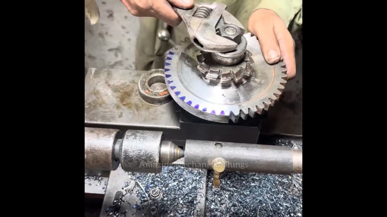 How I Restored a Destroyed Gear by Making New Teeth from Iron#gear #teeth #workshop #ytshorts