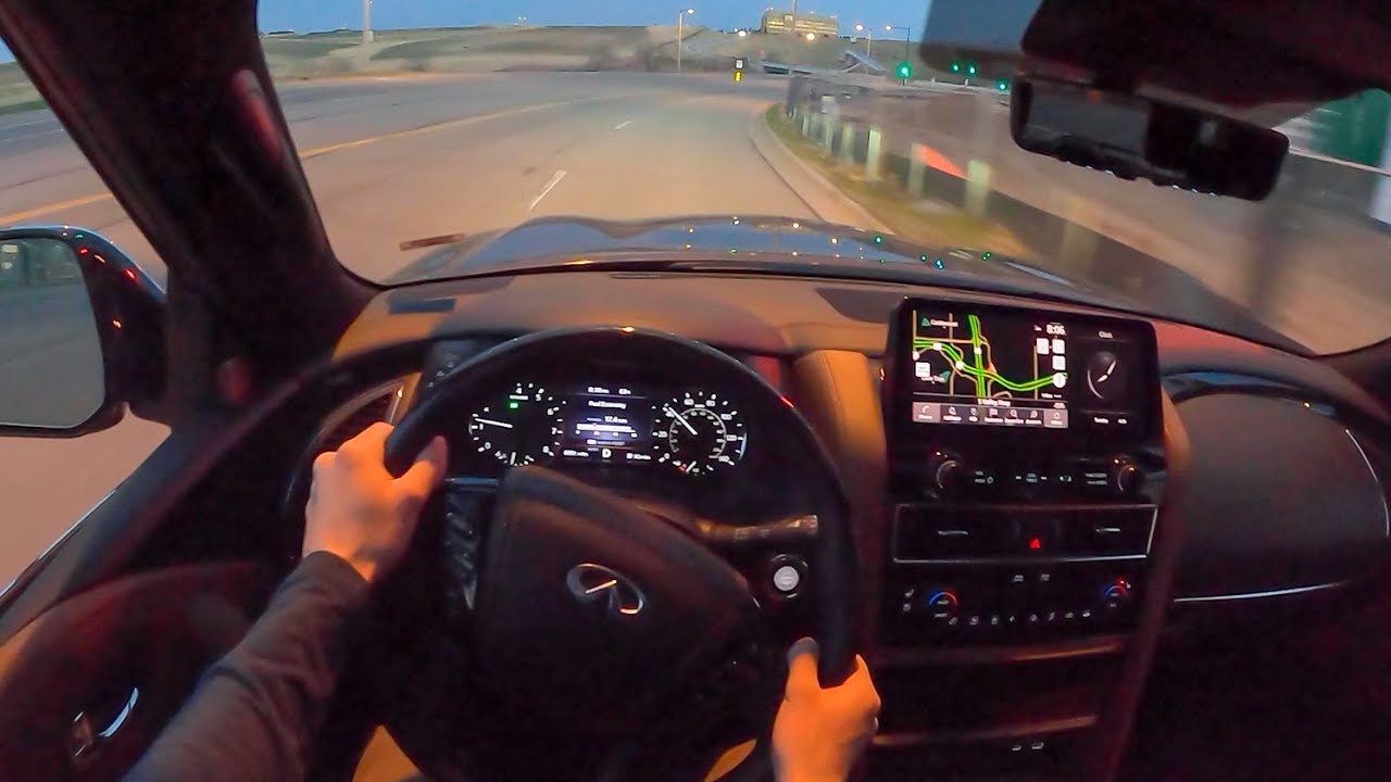 2022 Infiniti QX80 Sensory AWD - POV Night Drive (Binaural Audio)