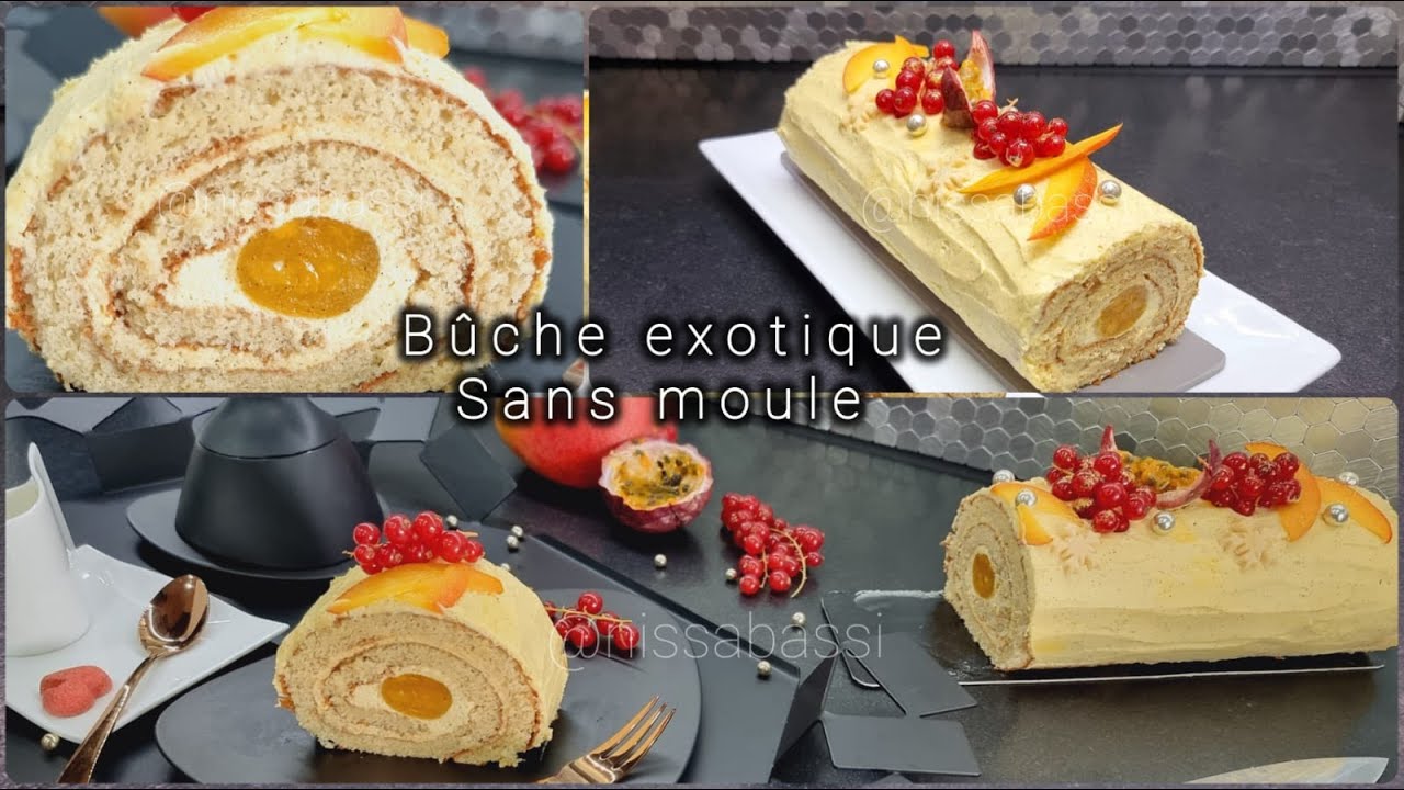 B&ucirc;che exotique avec insert sans moule p&acirc;tissier