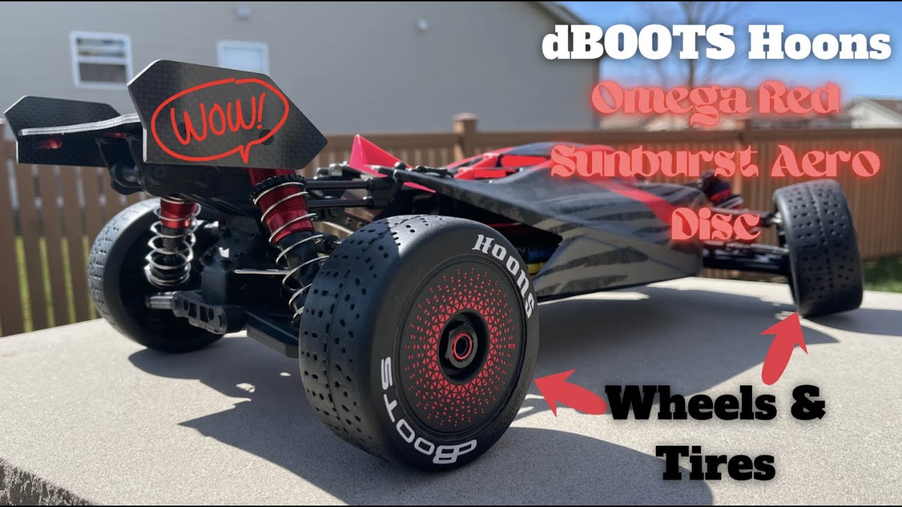 Arrma Typhon 6S dBoots Omega Red Sunburst Aero-Disc Wheels & Tires