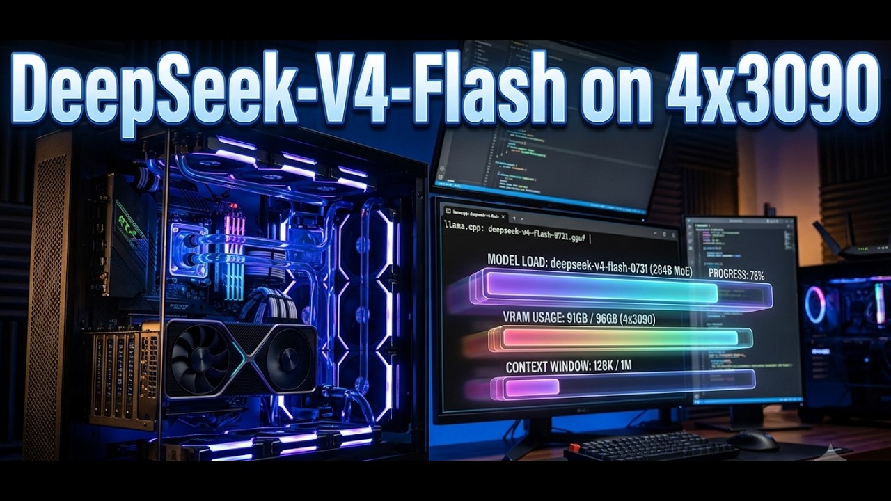 Запуск DeepSeek-V4-Flash-0731 (284B) локально на 4 RTX3090