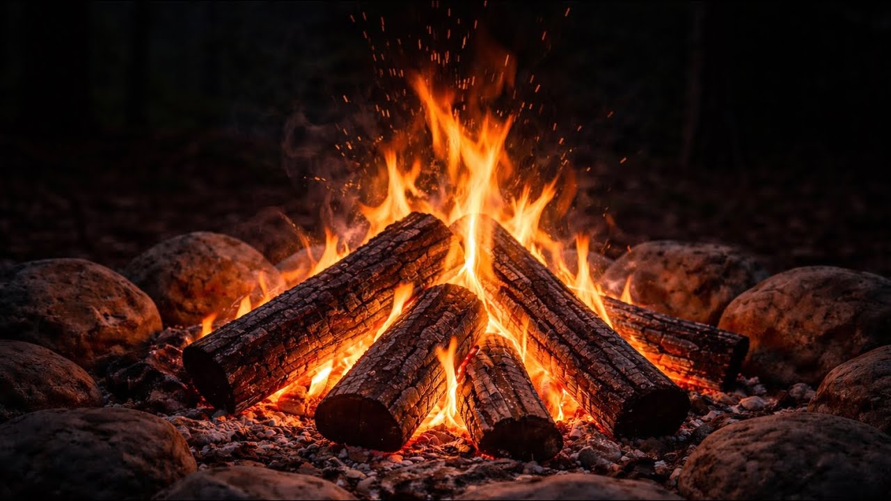 Close-Up Campfire Flames 🔥 | 2 Hours of Static Fire Ambience for TV