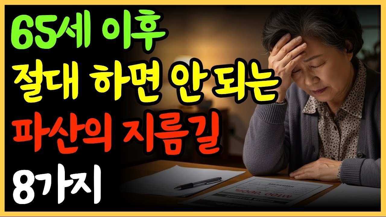 65세 이후 절대 하면 안 되는 선택 8가지… 많은 분들이 이걸 몰라서 노후가 무너집니다