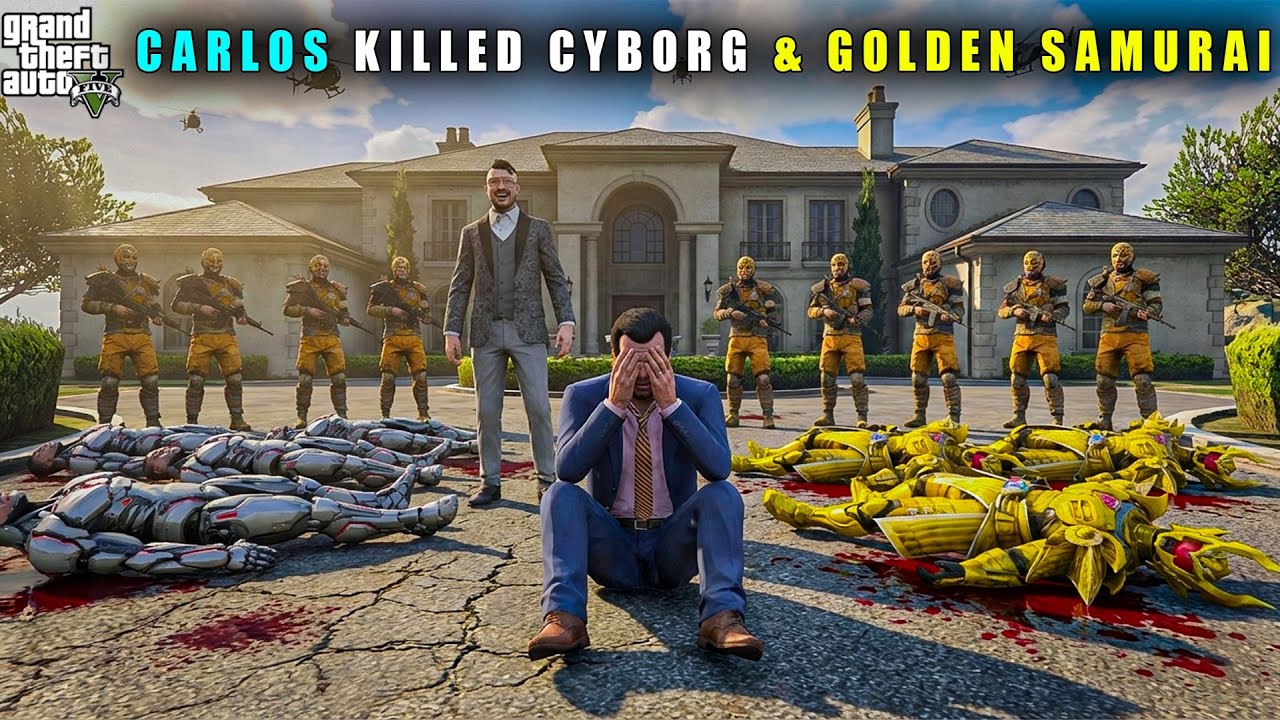 GTA 5 : CARLOS KILLED MICHAE;'S CYBORG & GOLDEN SAMURAI || BB GAMING