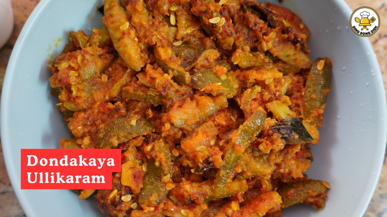 Ivy Gourd Onion Masala | Dondakaya Ullikaram | Easy South Indian Spicy Curry