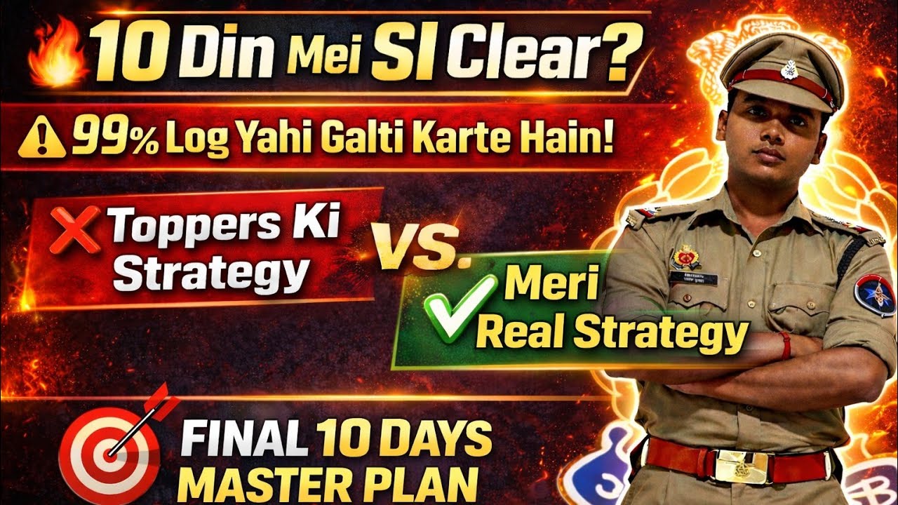 UP SI 10 Days Master Plan 🔥 | Final Revision Strategy 2026 | 99% Aspirants Ki Galti!