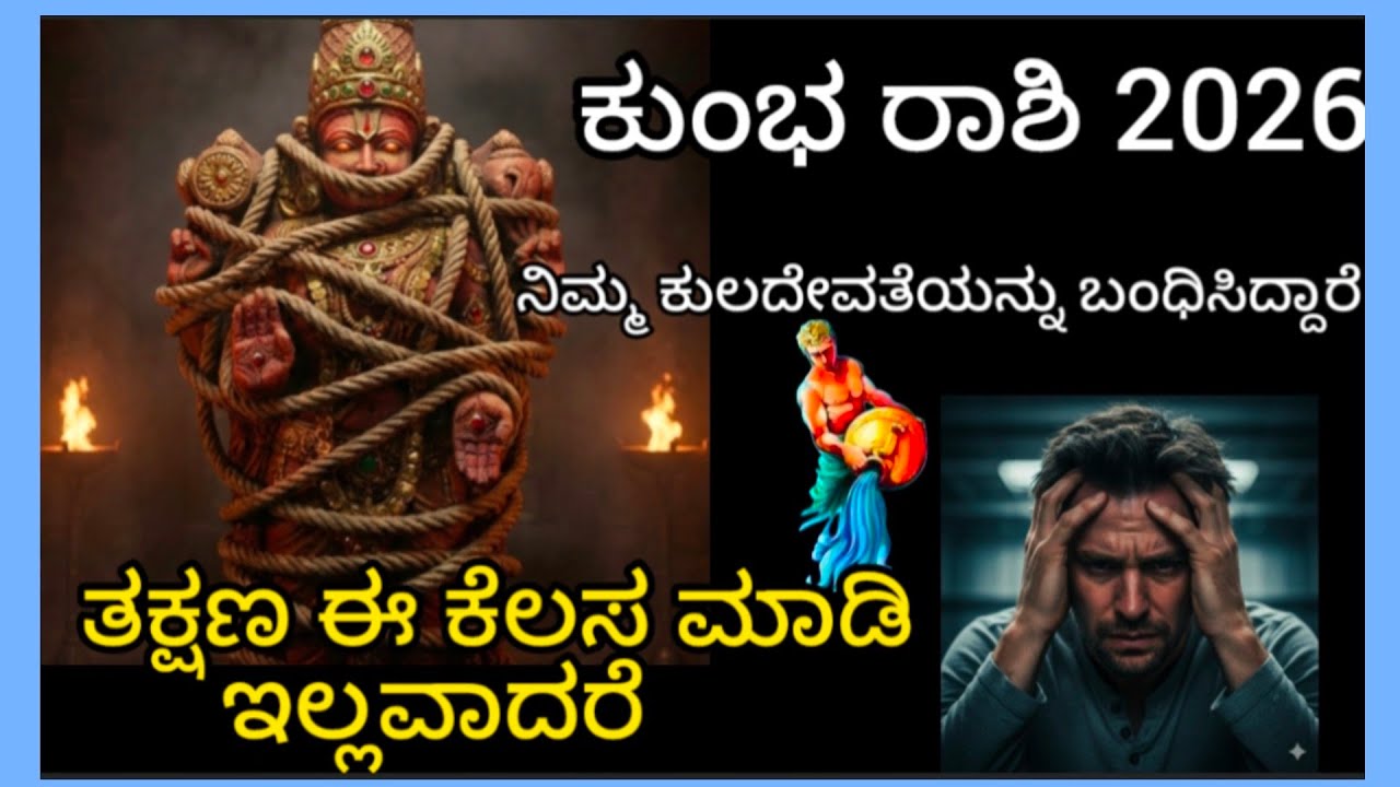 ಕುಂಭ ರಾಶಿ 2026 ನಿಮ್ಮ ಕುಲದೇವಿಯನ್ನ ಬಂಧಿಸಿದ್ದಾರೆ ತಕ್ಷಣ ಈ ಕೆಲಸ ಮಾಡಿ ಇಲ್ಲವಾದರೆ 