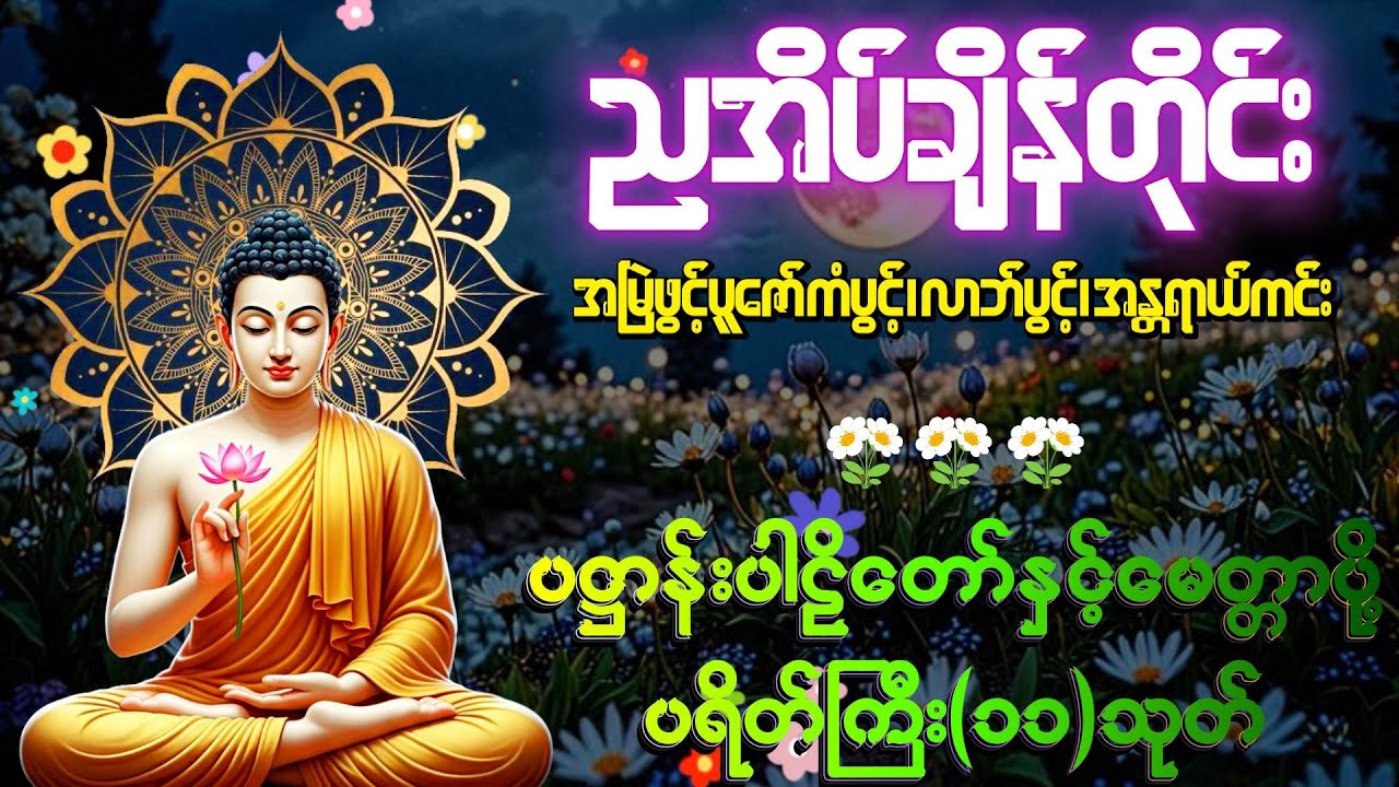 🙏📿☸️ အဆိုးအညံ့ကင်း အတိုက်အခိုက်ကင်း ညတိုင်းဖွင့်၍တရားနာပါ ကံပွင့်၊ လာဘ်ပွင့်၊ စီးပွားတက်တရားတော် 🙏