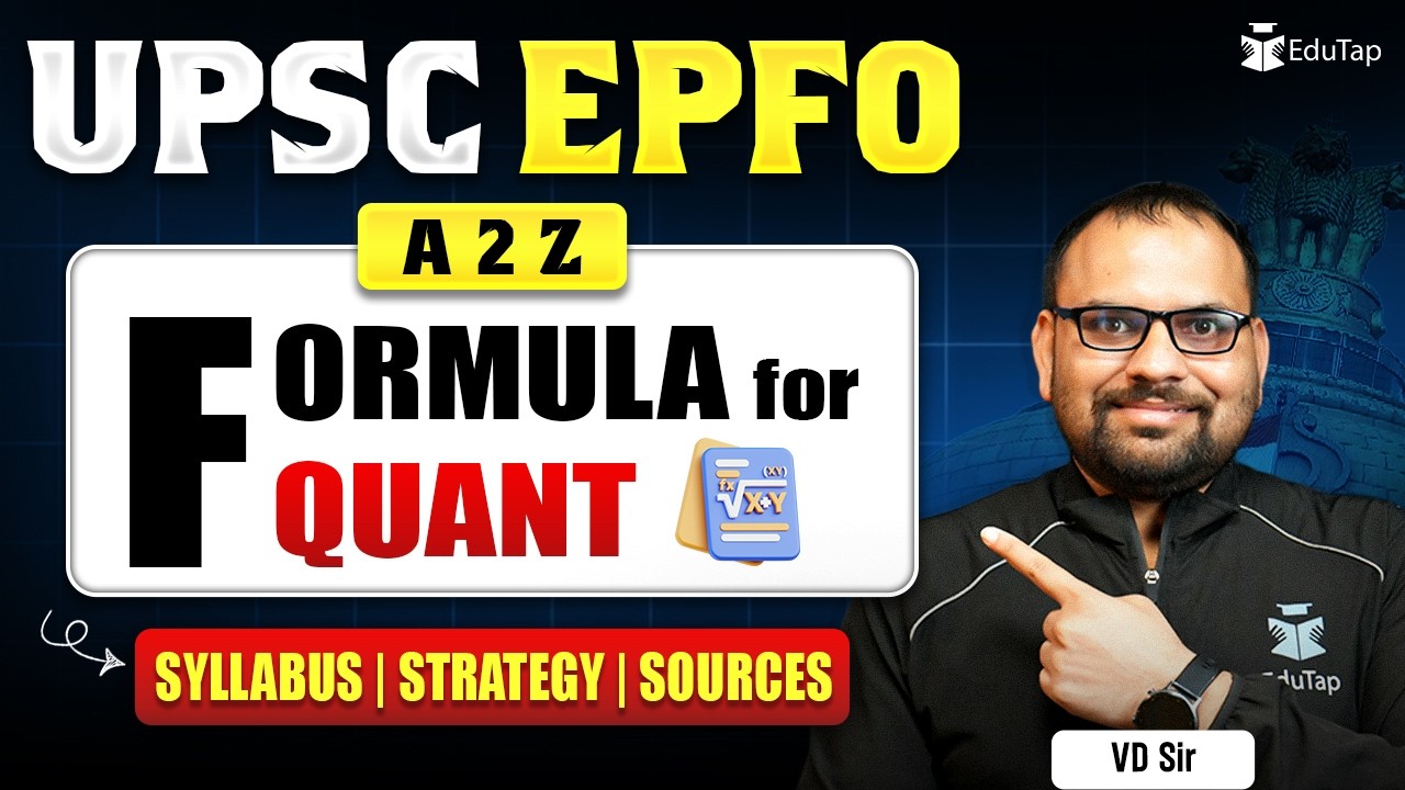 UPSC EPFO Quant Preparation Strategy for APFC & EO/AO | Syllabus, Topics, Sources