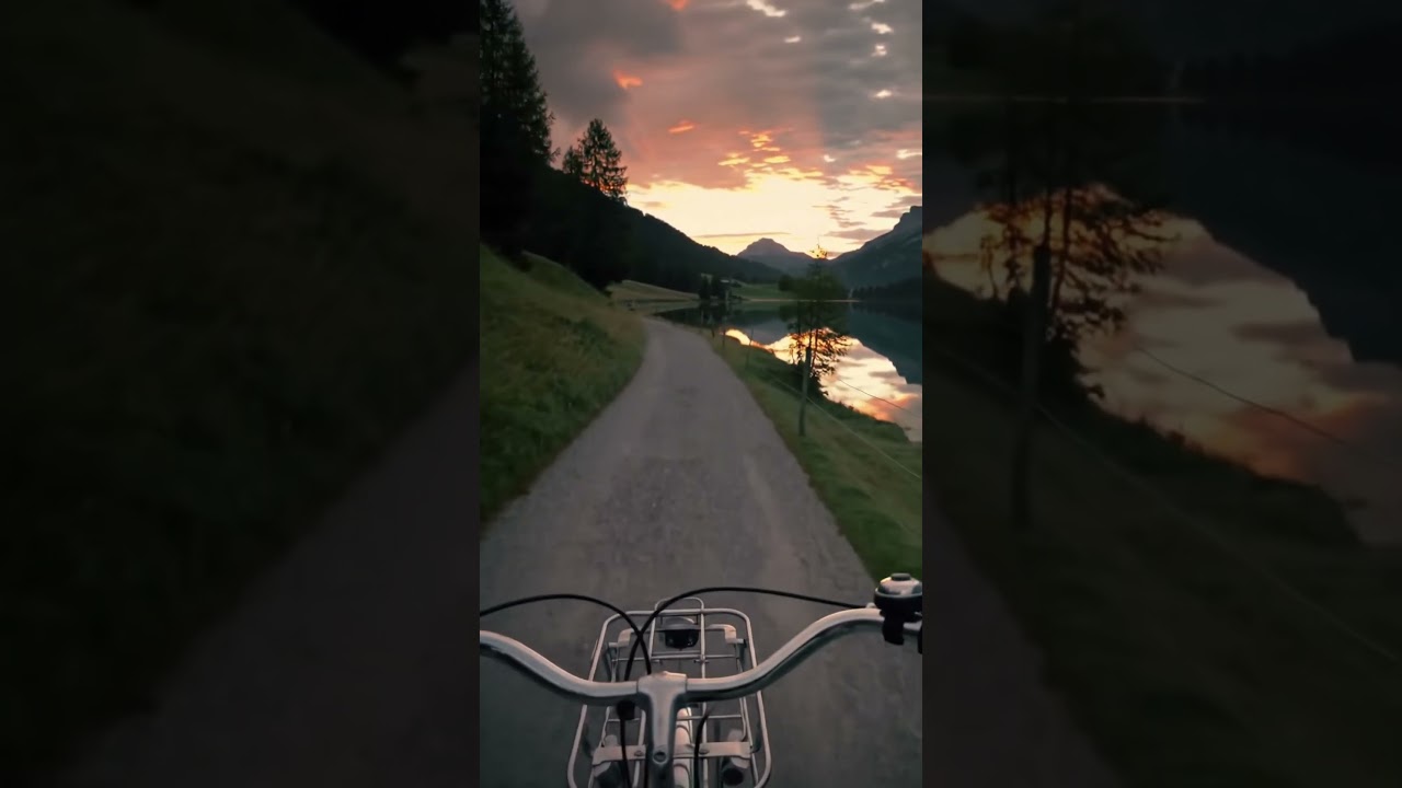 Relaxing Morning Ride Sounds Along a Lakeside Bike Path