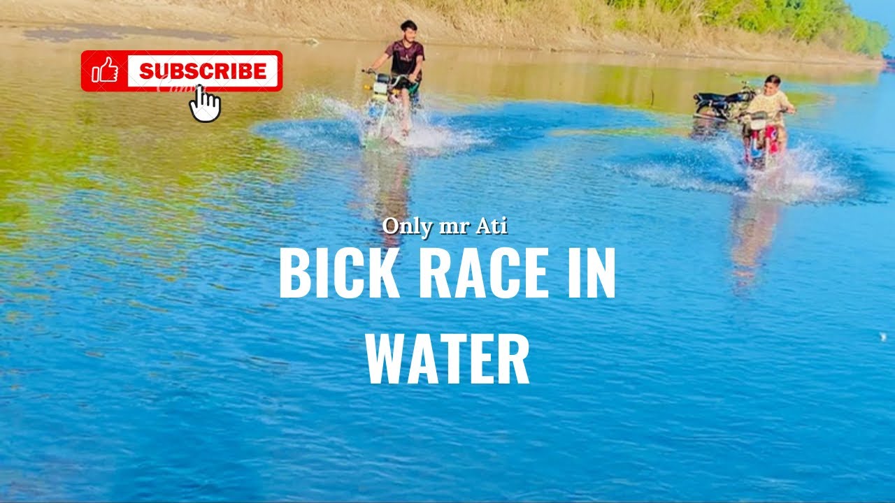 Drive bike in canal water. New challenge video