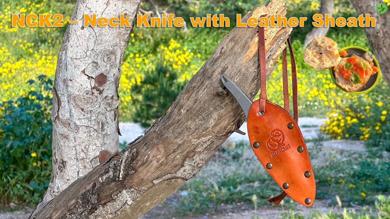 Beaver Craft Tools – NCK2 – Neck Knife with Leather Sheath– Pierre Farrugia Malta