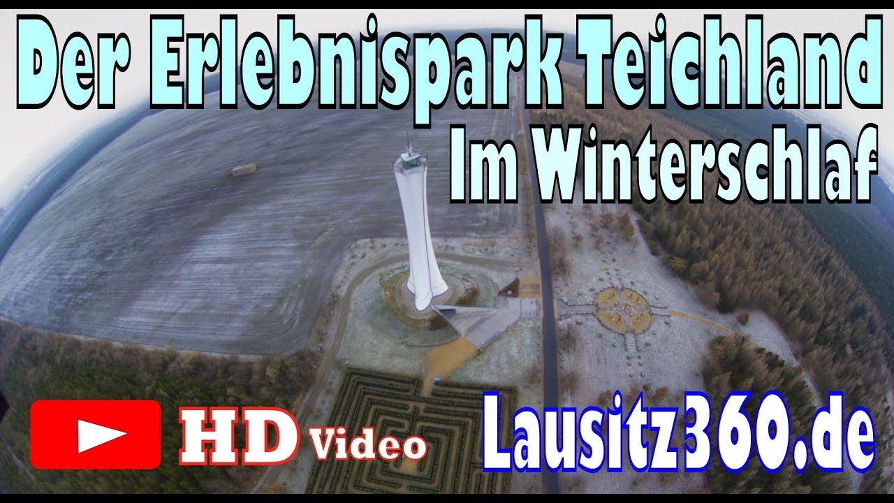 Der Erlebnispark Teichland im Winterschlaf von oben