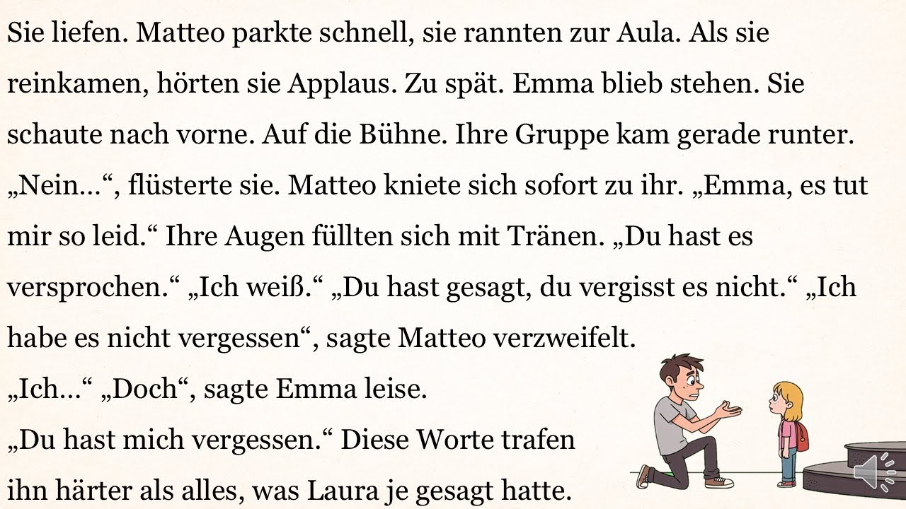 Papa, du hast es versprochen… | Deutsche Geschichte B1 | Alltag