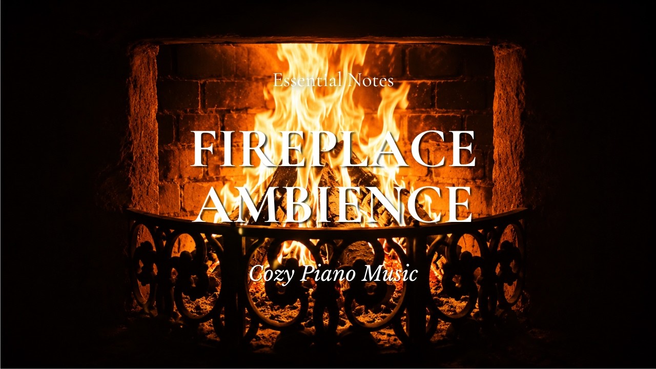 Fireplace Ambience 2 Hours - Cozy Fireplace Visuals + Original Music for Sleep, Focus & Study