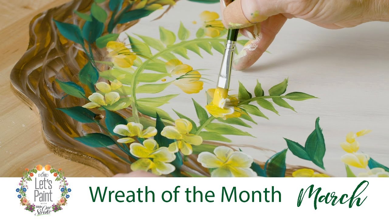 Let's Paint - Donna Dewberry Wreath of the Month - March Greenery & Blossoms Wreath