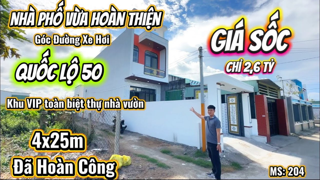 Nhà Phố Hiện Đại Góc Đường Xe Hơi Sát Bên Quốc Lộ 50_Siêu Thị Coopmatr Cần Giuộc_Giá Sốc Chỉ 2,6 tỷ