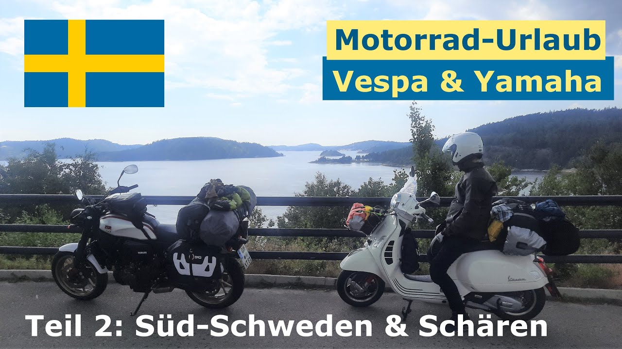 Motorrad Tour durch Schweden Roadtrip Reise | Vespa GTS & Yamaha  XSR 700 Abenteuer Urlaub