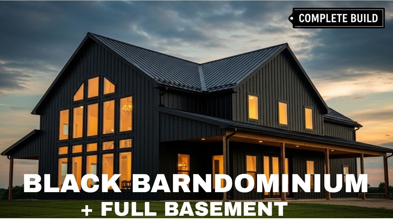 We Went DEEP on Black Barndominiums With Basements — Real Costs, Challenges & Interior Design