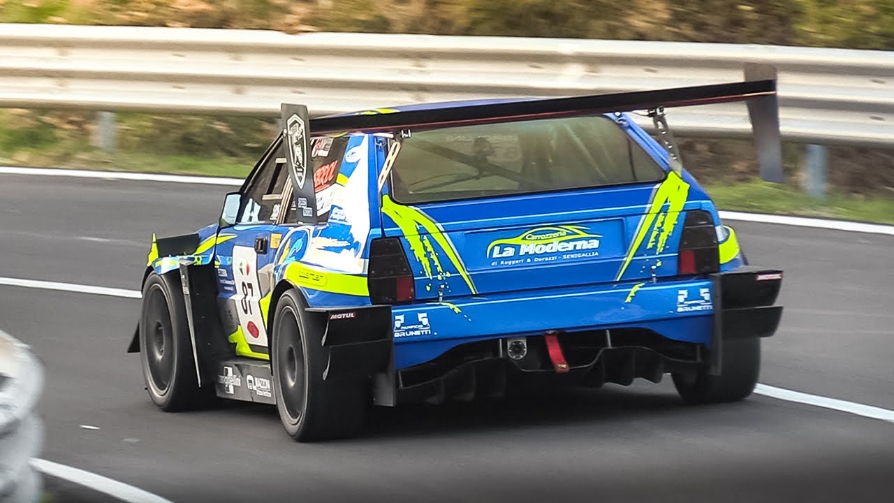 4 x Lancia Delta HF Integrale Hillclimb Monsters in action!
