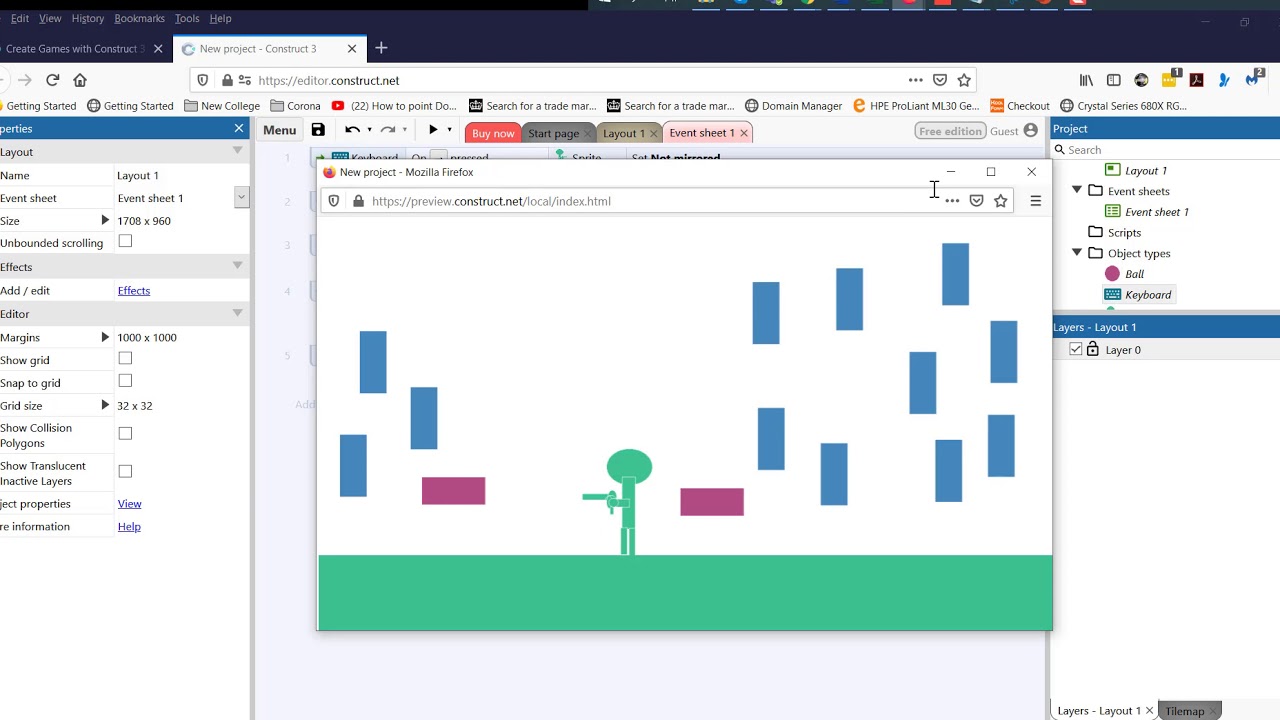 Gun-Shooting-Fire bullets in construct 3 and Construct 2