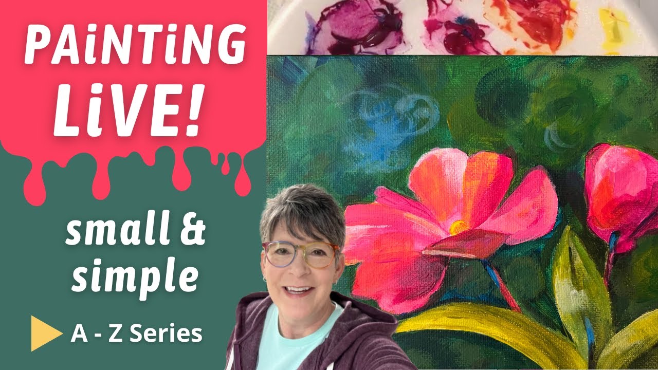 Paint Simple to improve faster! Beginner to Advance impatiens Flowers Live in Studio with Annie Troe