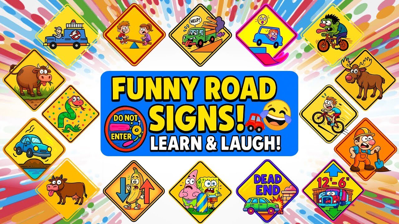 FUNNY ROAD SIGNS! 🚗 LEARN & LAUGH! 😂