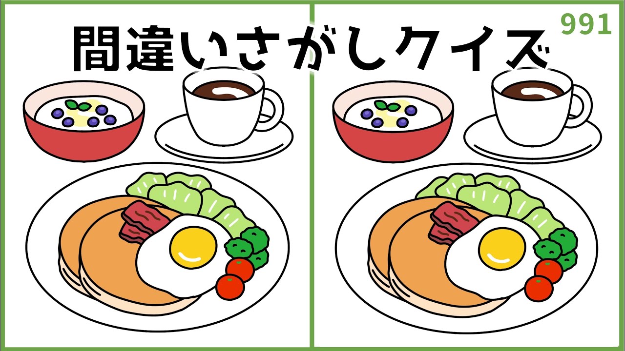 【間違い探しクイズ】中級者向け！無料＆脳トレおすすめ動画【デイレク】#991