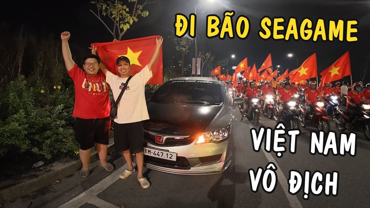 Thiện Red đi bão cổ vũ Việt Nam Vô Địch Seagame 33 cháy hết mình 