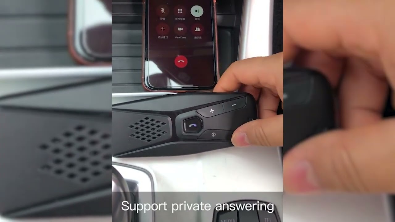 In-Car Sun Visor Mounted Speakerphone with Back Clip BT Hands-free Car Kit