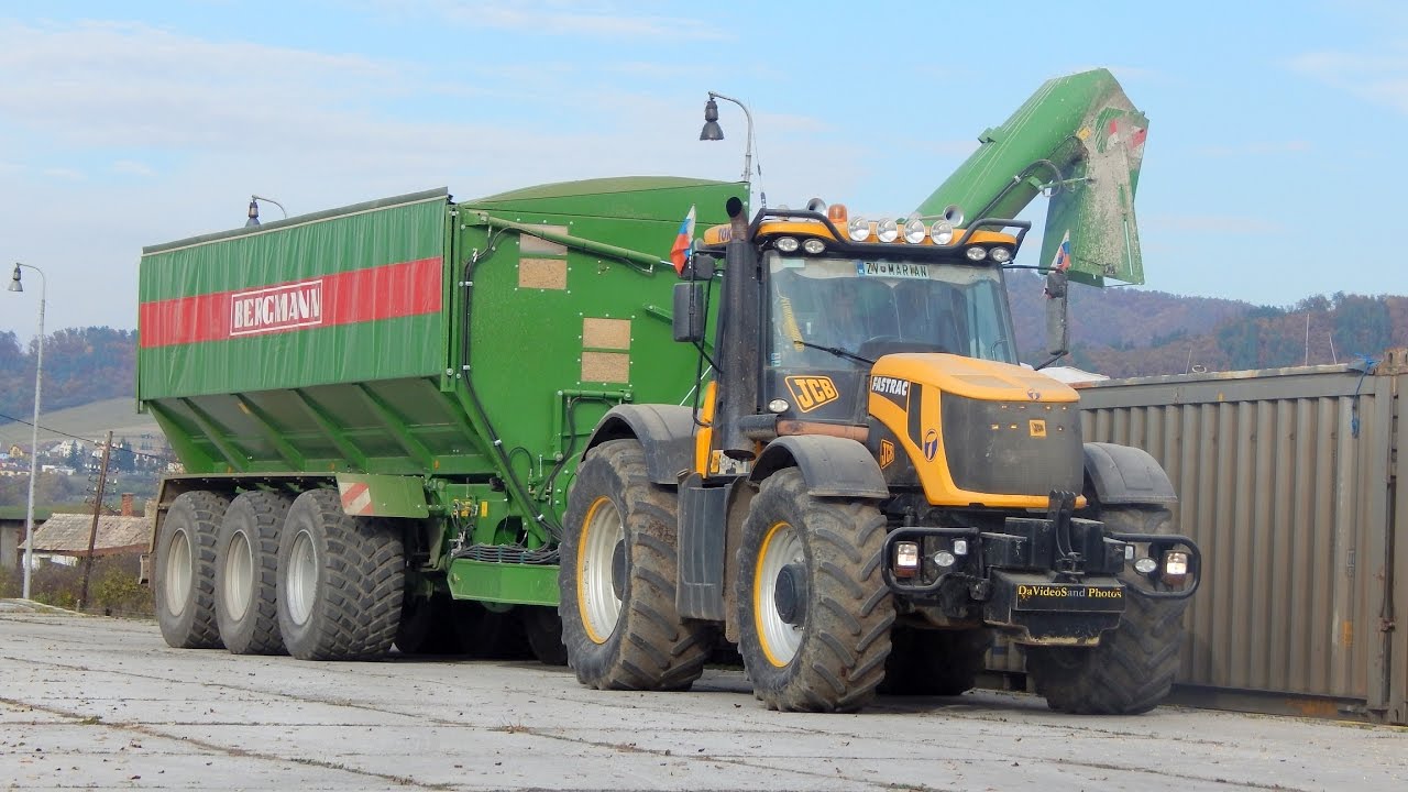 PD Dobrá Niva - Nakladanie železničných vagónov 2016 - JCB Fastrac 8250 + Bergmann GTW430