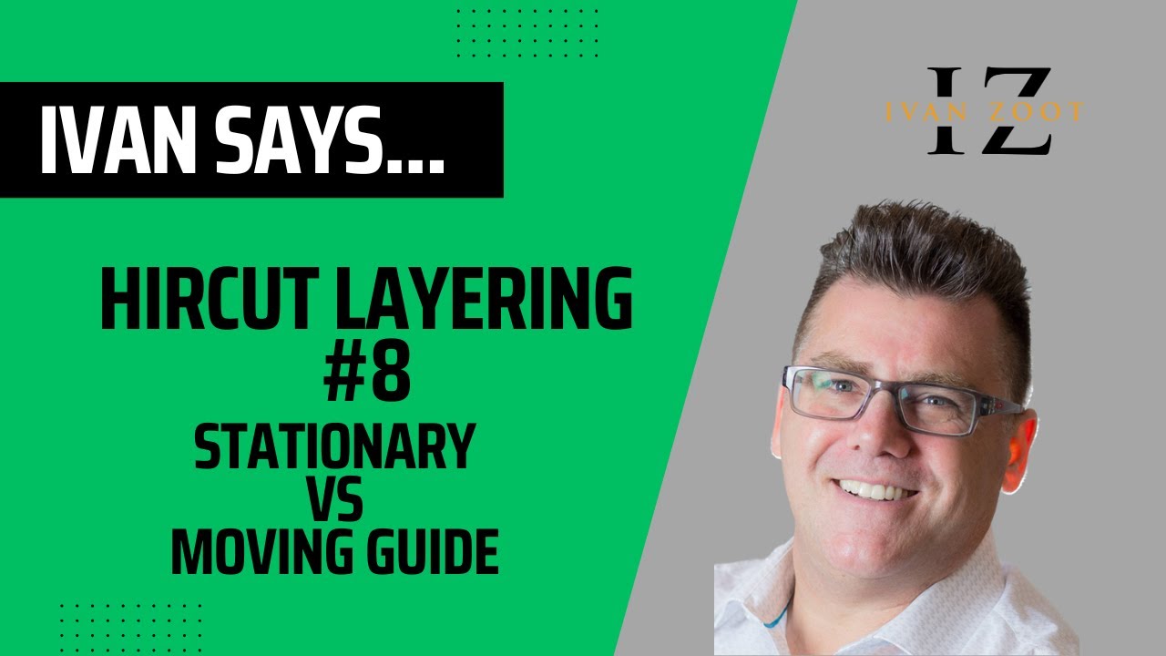 The difference between a stationary guide and a moving guide in layered haircutting