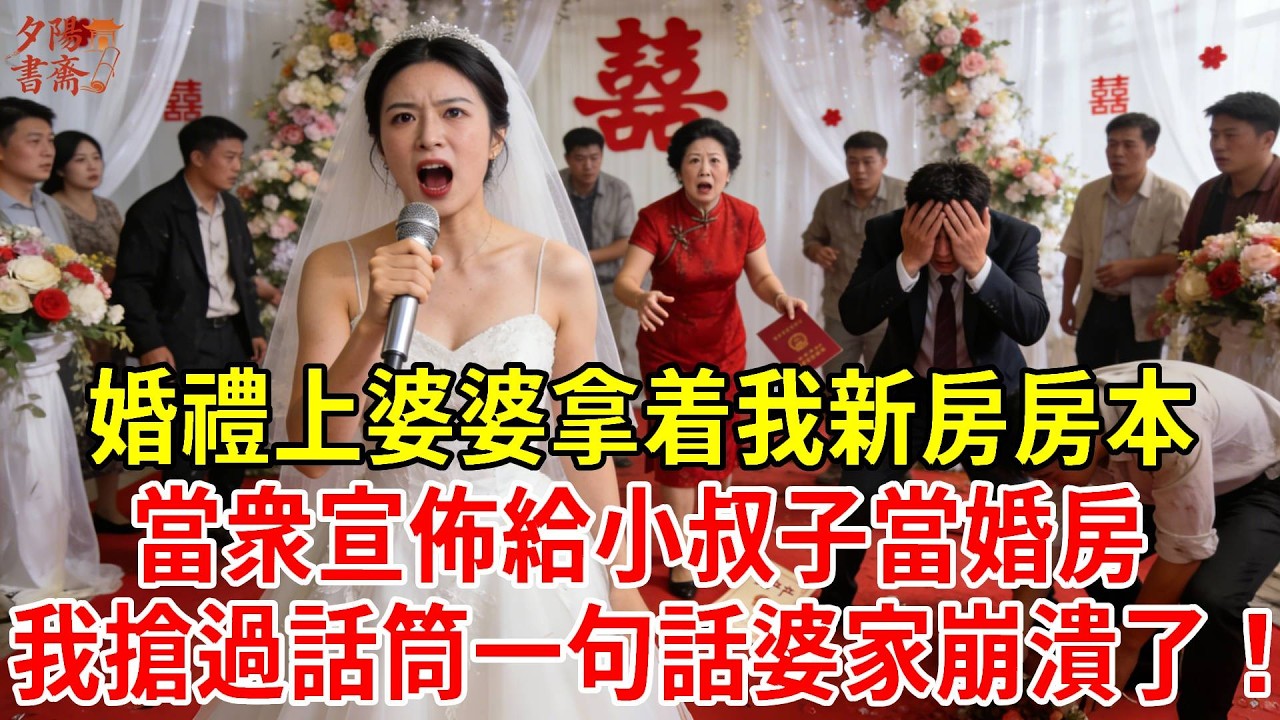 【優秀爽文】婚禮上婆婆拿着我新房房本，當衆宣佈給小叔子當婚房，我搶過話筒只一句話婆家崩潰了！#為人處世#經驗#情感故事#戀愛#情感#婚姻#人生感悟