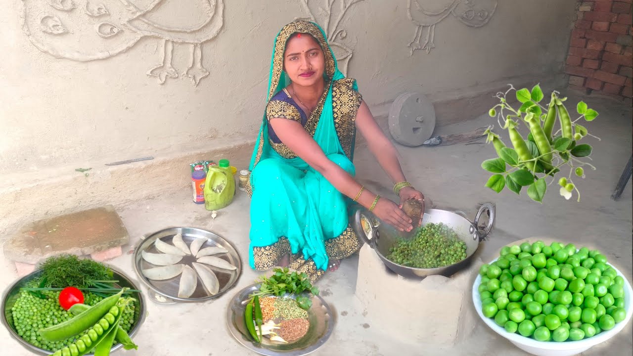 ये क्या हरी मटर का इतना स्वादिष्ट गुजिया भी बनाता हैं || Village Style Hari Matar gujiya Kachori