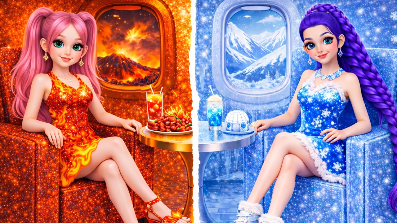 Desafio Hot vs Cold para K-Pop Demon Hunters! Moda Ice vs Fire da Huntrix