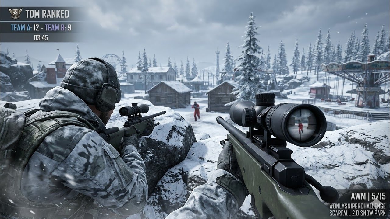 ONLY SNIPER CHALLENGE IN SCARFALL 2.0 SNOW PARK TDM RANKED MATCH 🫡
