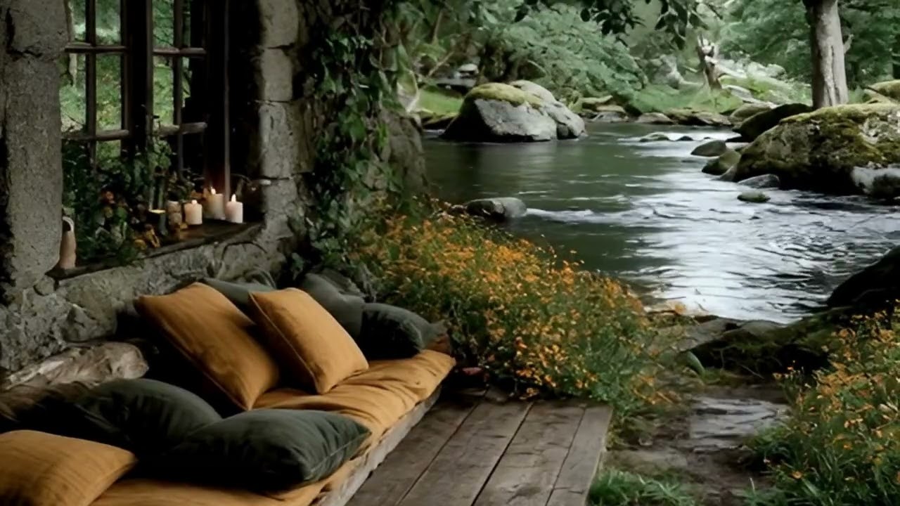 Slow Living Forest Retreat 🌿 River Sounds for Sleep & Relaxation Destress Inner Peace Soothing Calm