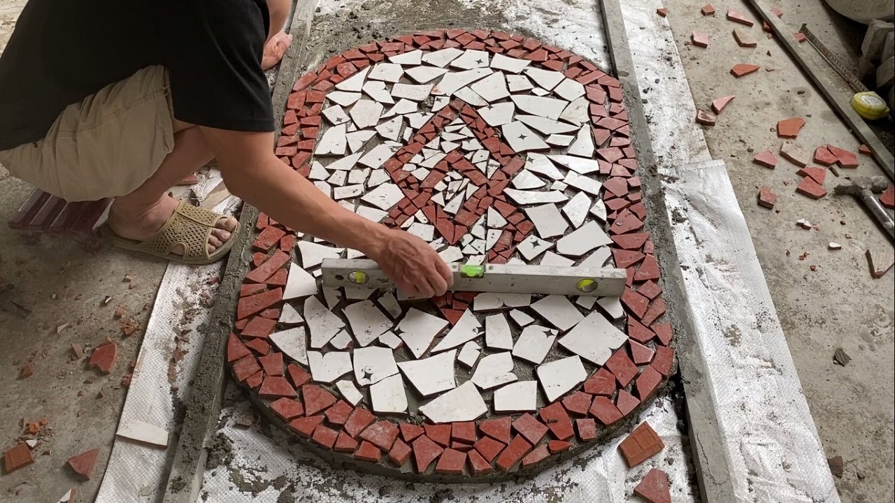 Techniques Making Multipurpose Tables From Red Bricks And Ceramic Tiles Have Been Removed