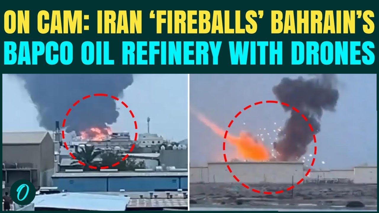 Iran BLOWS Bahrain BAPCO Refinery in DRONE Strike | HUGE Fire Covers Energy Sites in CHILLING Videos