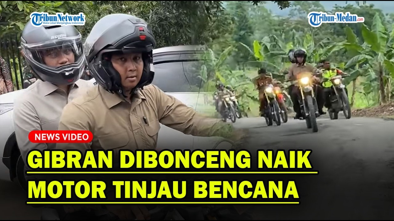 MOMEN WAPRES GIBRAN Dibonceng Naik Motor Tinjau Lokasi Bencana di Tegal❗