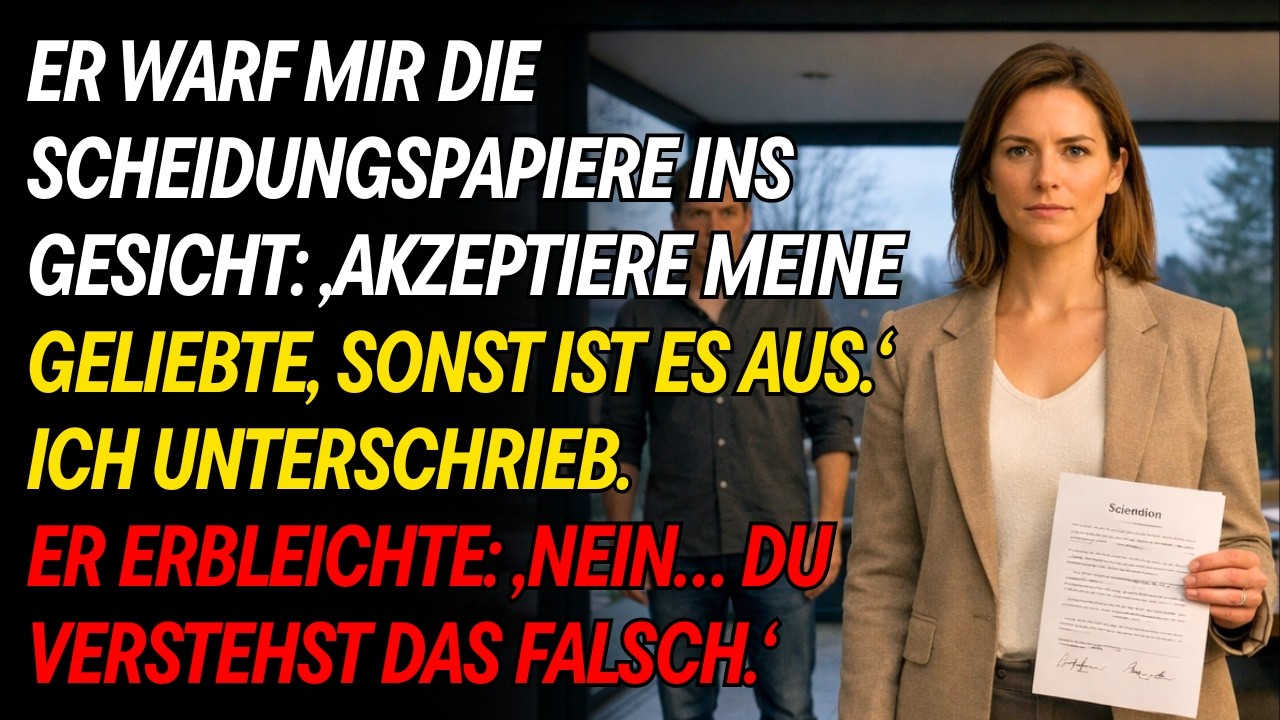 Mein Mann warf mir die Scheidungspapiere ins Gesicht. „Akzeptiere meine Geliebte, oder wir…“