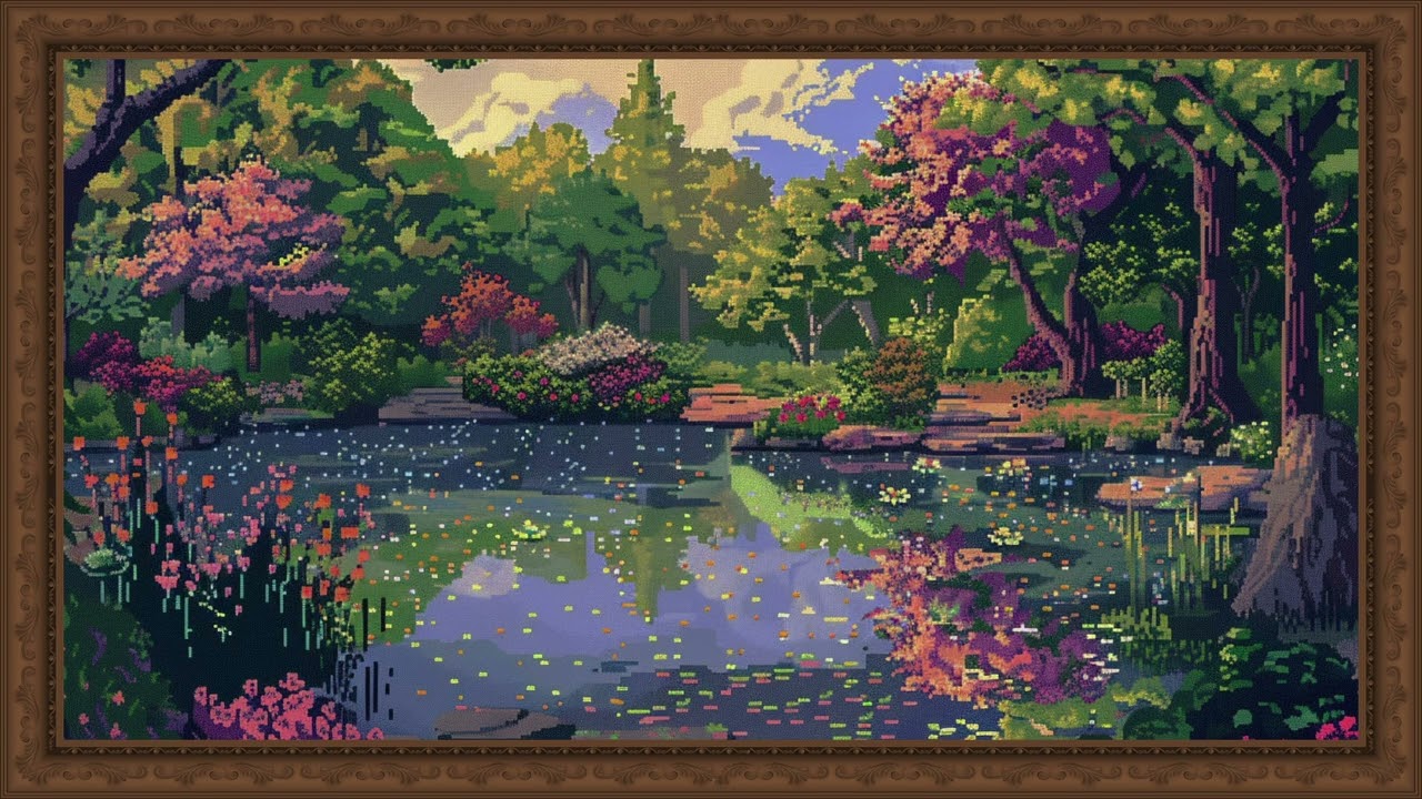 Framed Art for TV | Whimsical Spring Nature Painting Screensaver | 30 mins