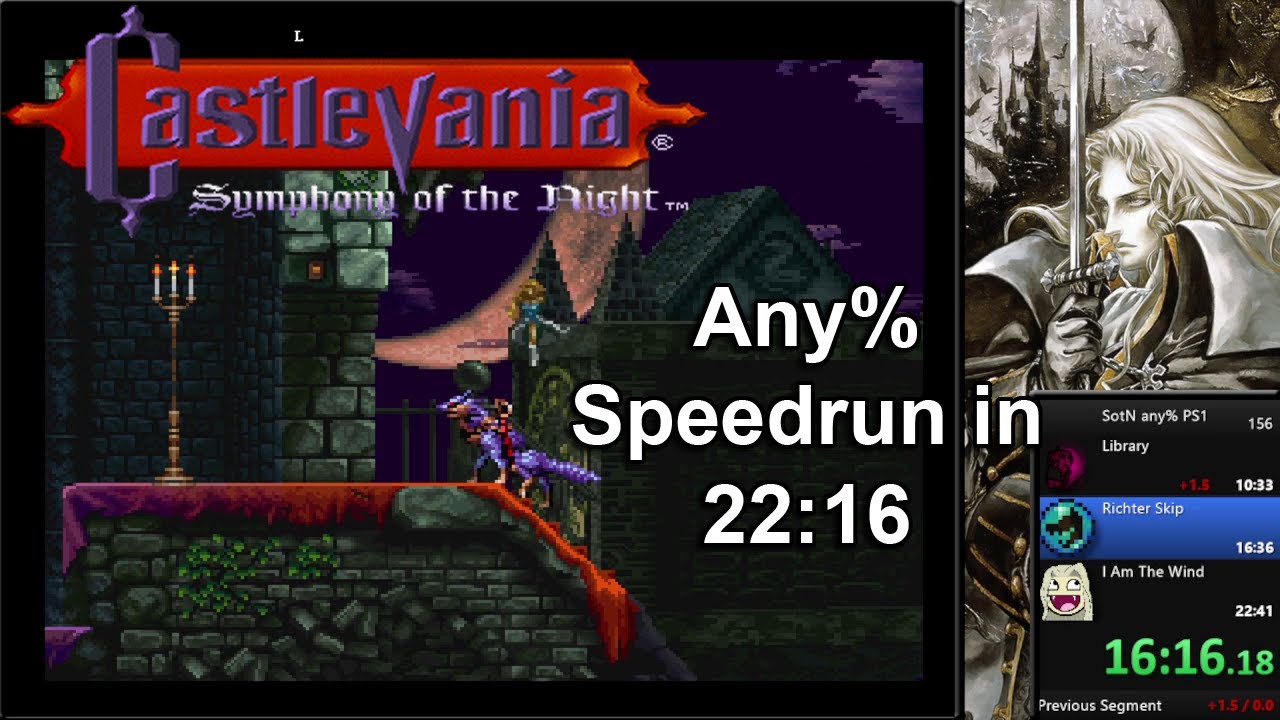 Castlevania: SotN PSX Any% in 22:16