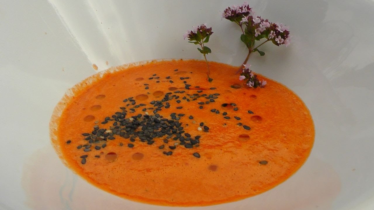 Kalte Paprikasuppe Rezept: Vegan und Rohkost  - Der Bio Koch #525