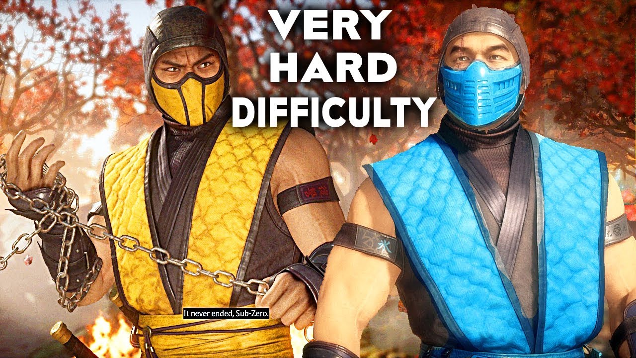 MORTAL KOMBAT 11 KLASSIC Scorpion Skin Vs KLASSIC Sub Zero Skin Gameplay Very Hard Difficulty MK11