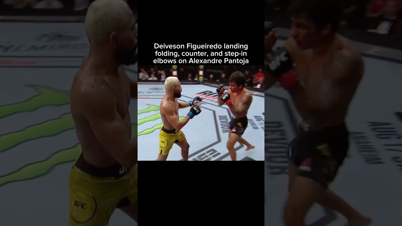 Deiveson Figueiredo landing folding, counter, and step-in elbows on Alexandre Pantoja